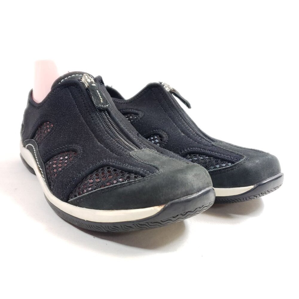 Sperry Top-Sider Womens Size 9 Black Mesh & Suede Zip Slip-On Sneakers